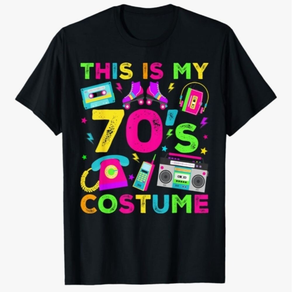 This Is My 70's Costume Graphic T-Shirt Size Large NWOT P2P 22 In
